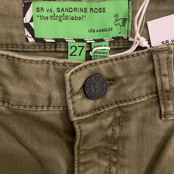 Free people Women’s Sandrine Rose Army Olive Green New size 27 virgin label - Picture 2 of 12